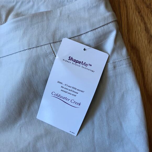 Coldwater Creek NWT Women's Khaki "Shape Me" Pull On Pants Size 14P - Picture 4 of 9